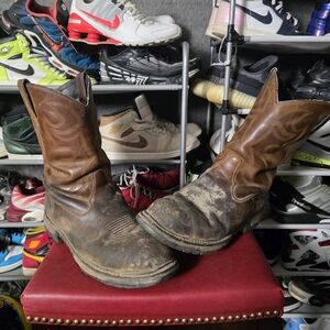 Men's Size 14 Rocky Two-Tone Brown Western Boots